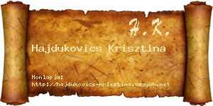 Hajdukovics Krisztina névjegykártya